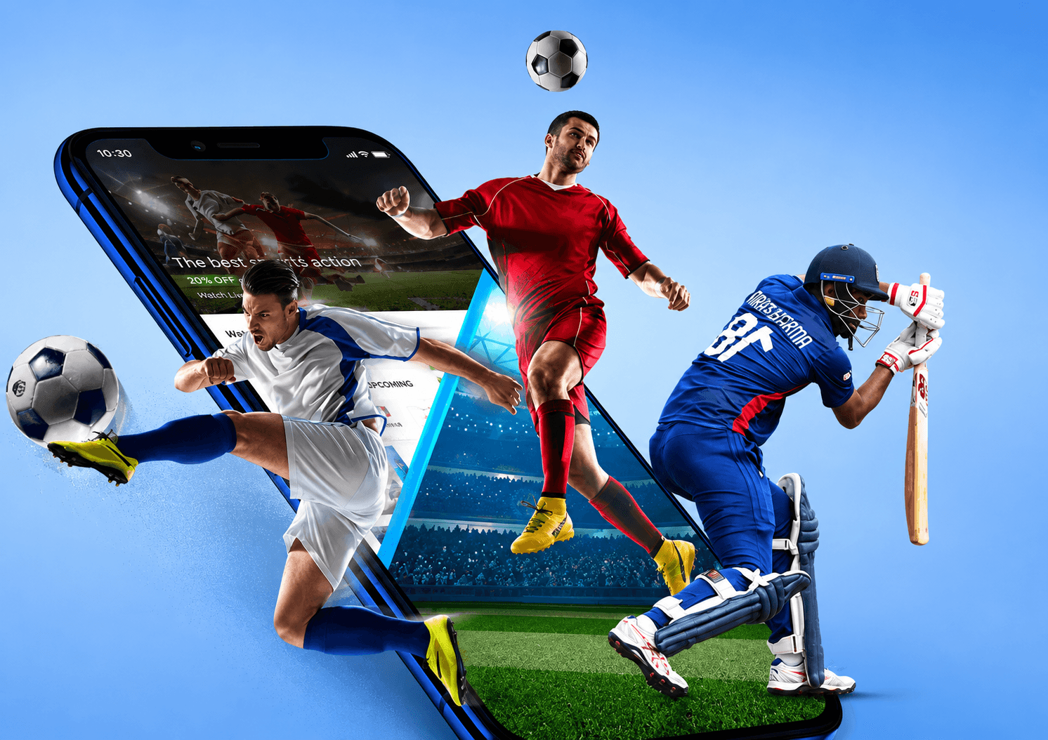 Fantasy sports app with soccer and cricket athletes